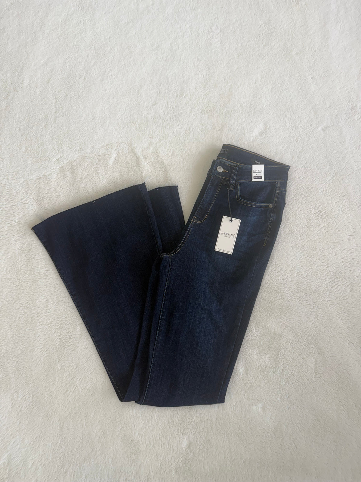 Restocked Judy Blue Raw Hem Flare High Waist