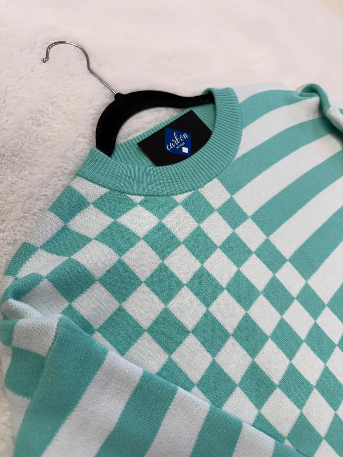 Mint Chekered Sweater