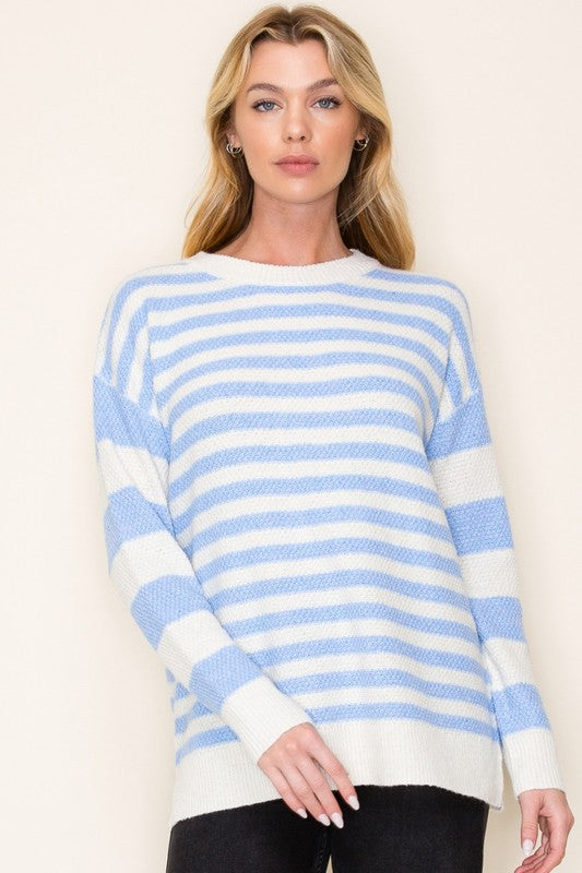 Chambray Striped Sweater