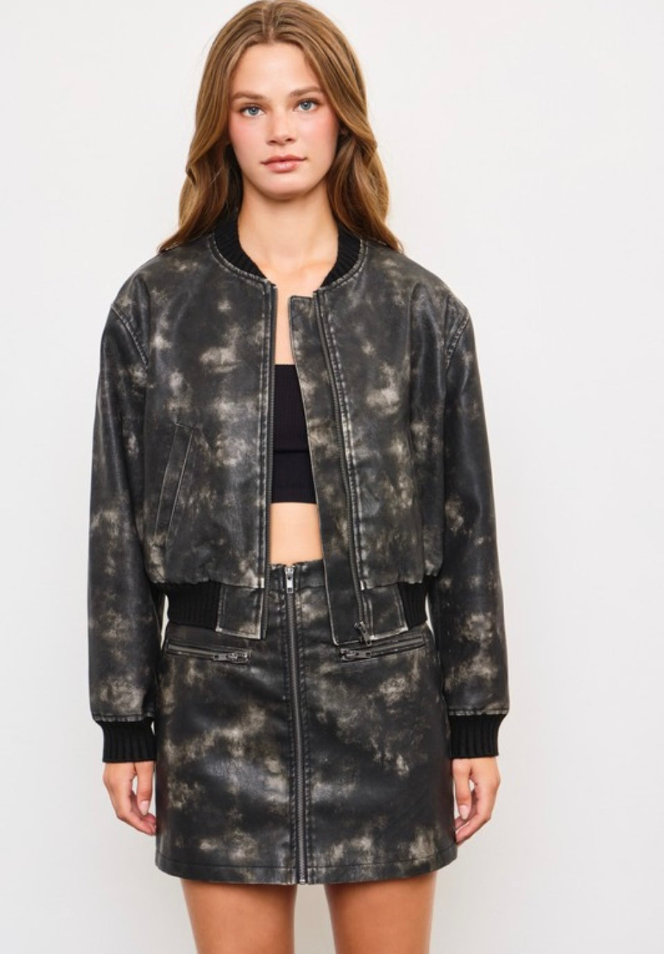Vintage Wash Faux Leather Jacket