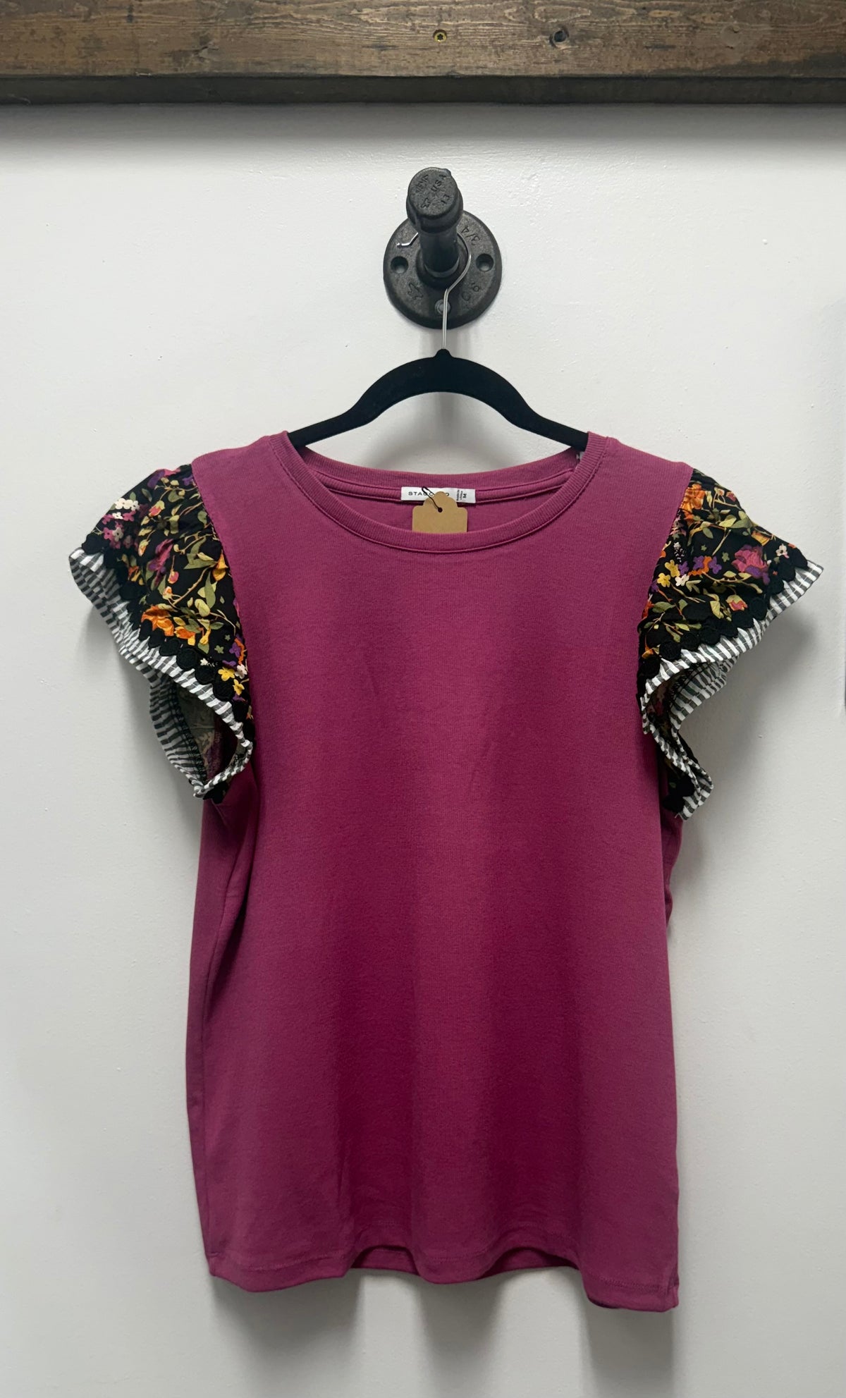 Floral Flutter Sleeve Top