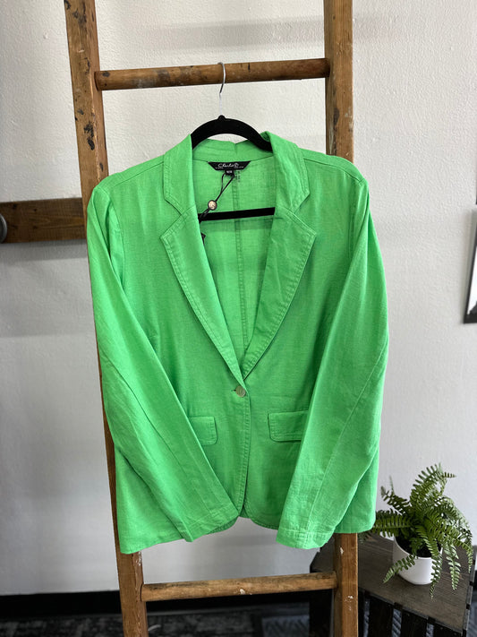 Green Linen Blazer