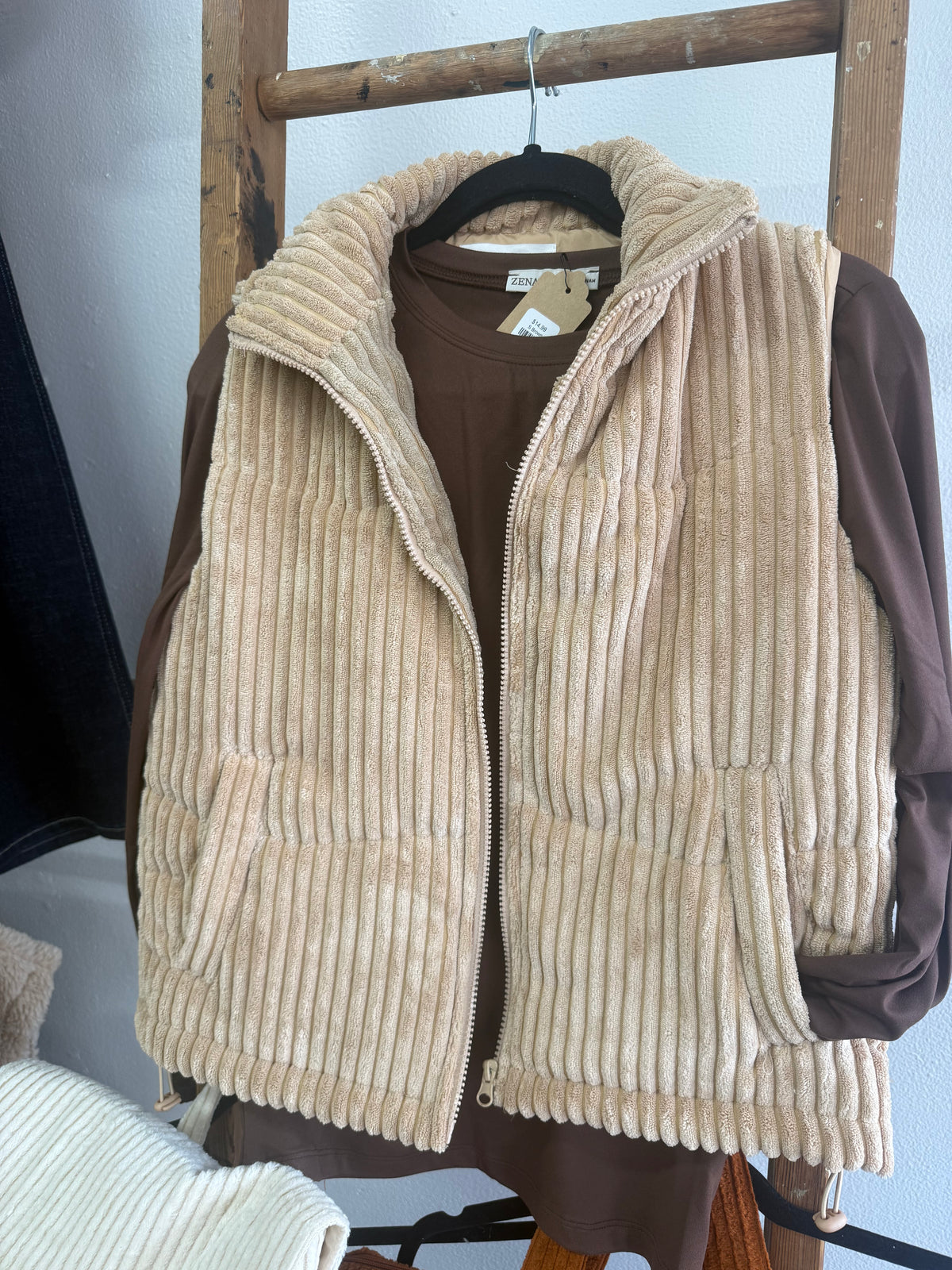 Tan Corduroy Vest