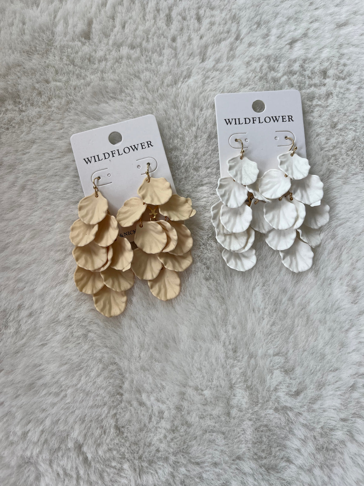 Neutral Flower Petal Earrings