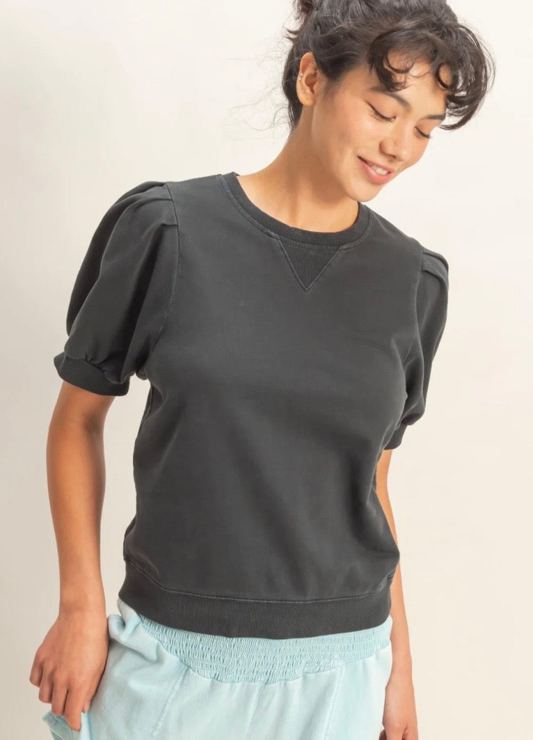 Puff Sleeve Crew Top