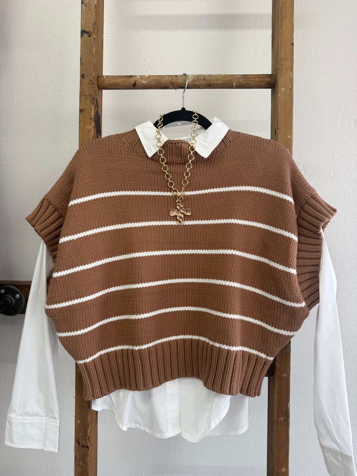 Camel Short Sleeve Sweater