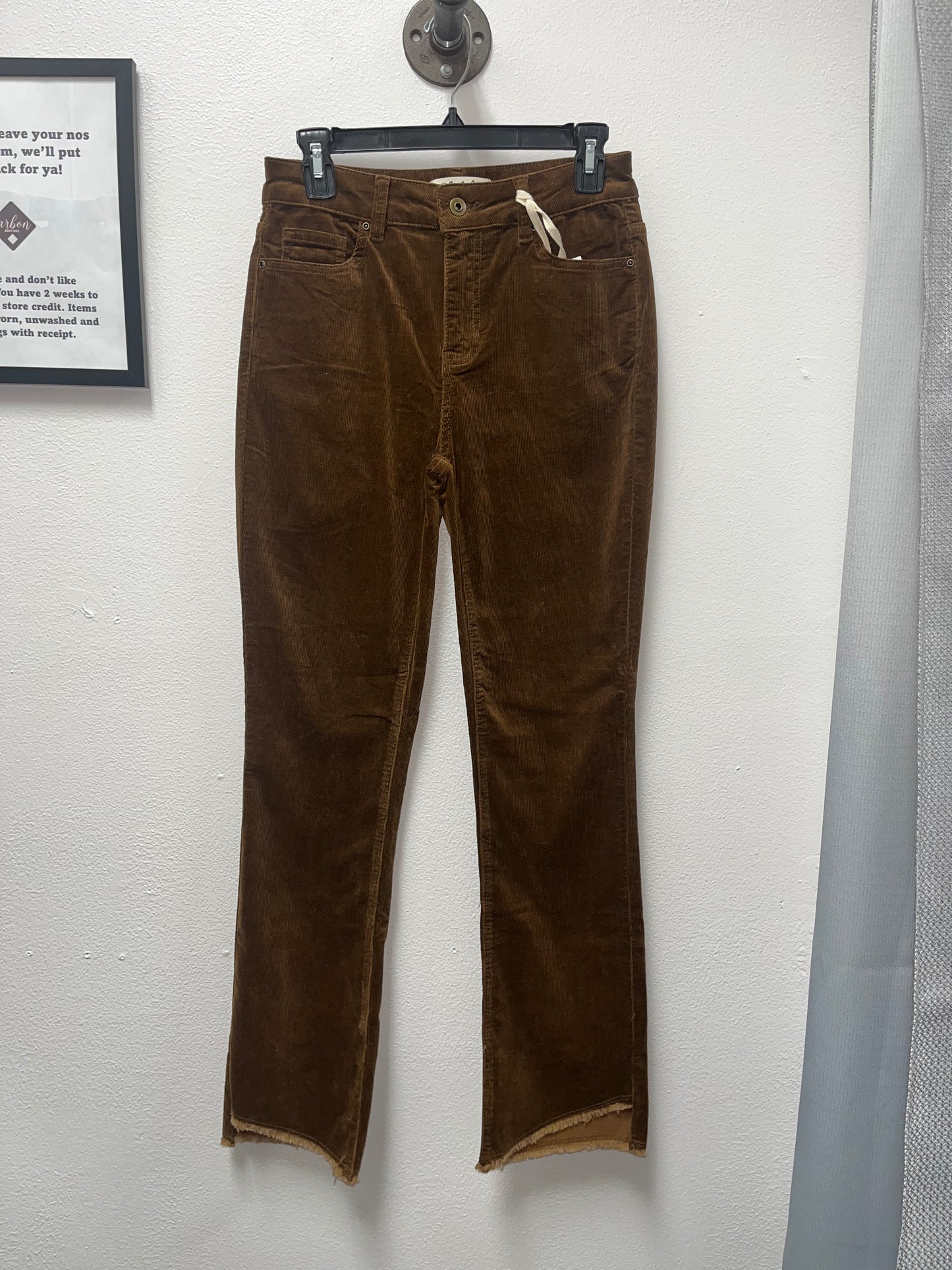 Charlie B Corduroy Asymetrical Hem Bootcut Leg Pant