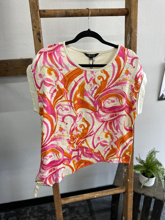 Printed Woven Linen Top