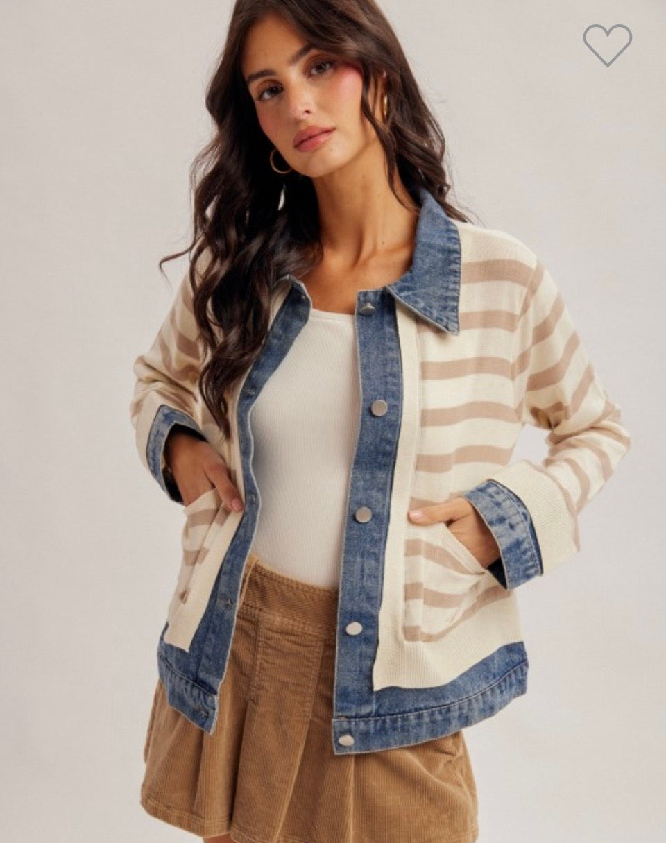 Denim Sweater Jacket