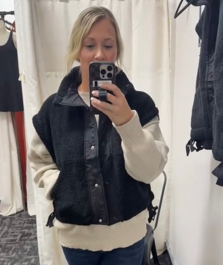 The Teddy Black Sherpa Vest