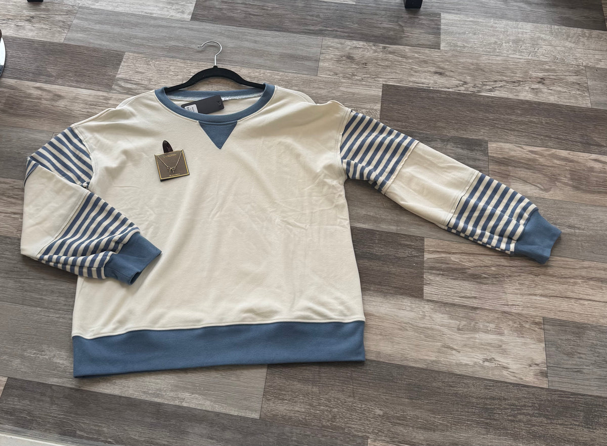 Soft Crew Neck W/ Striped Accents