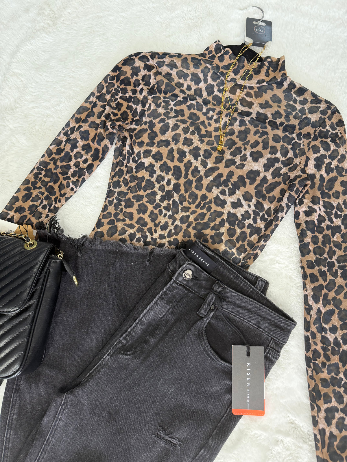 Mesh leopard body suit
