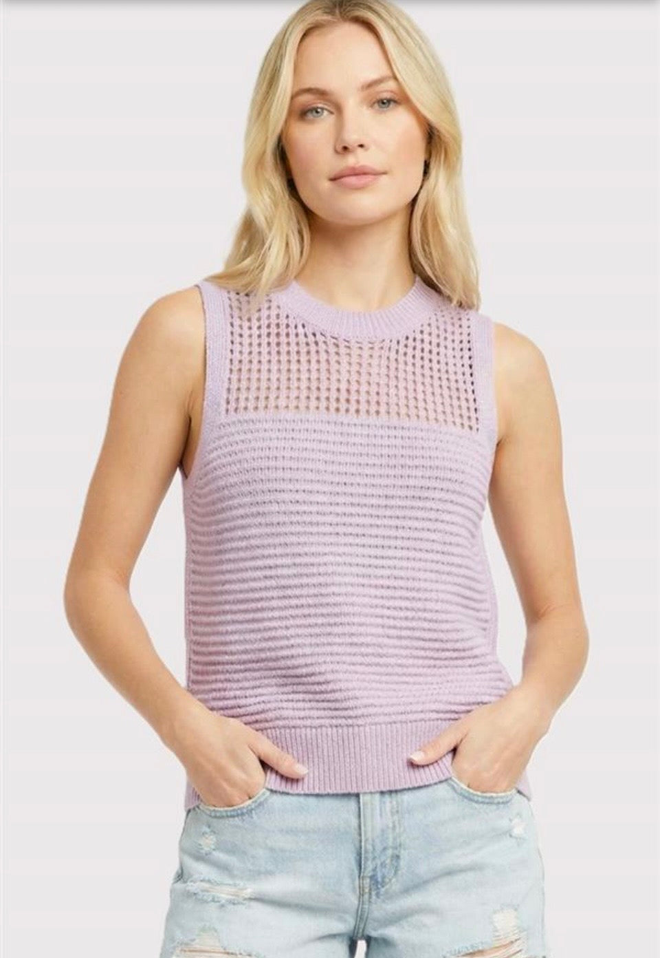 Fishnet Sleeveless Crew