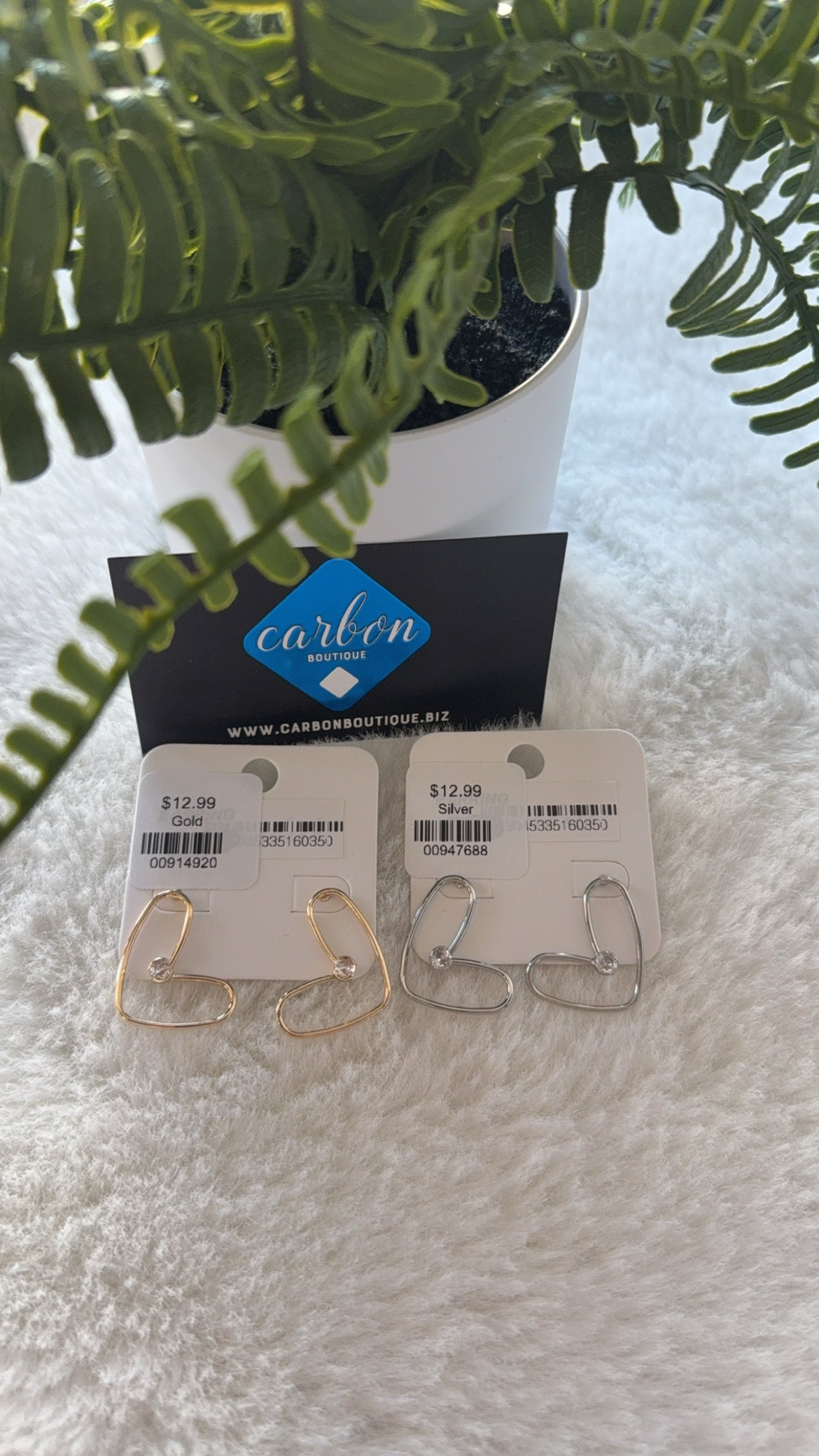 Heart Earrings W/ Bling Accent