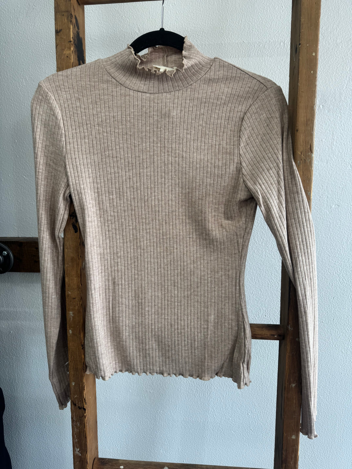 Lettuce Edge Mock Neck Top