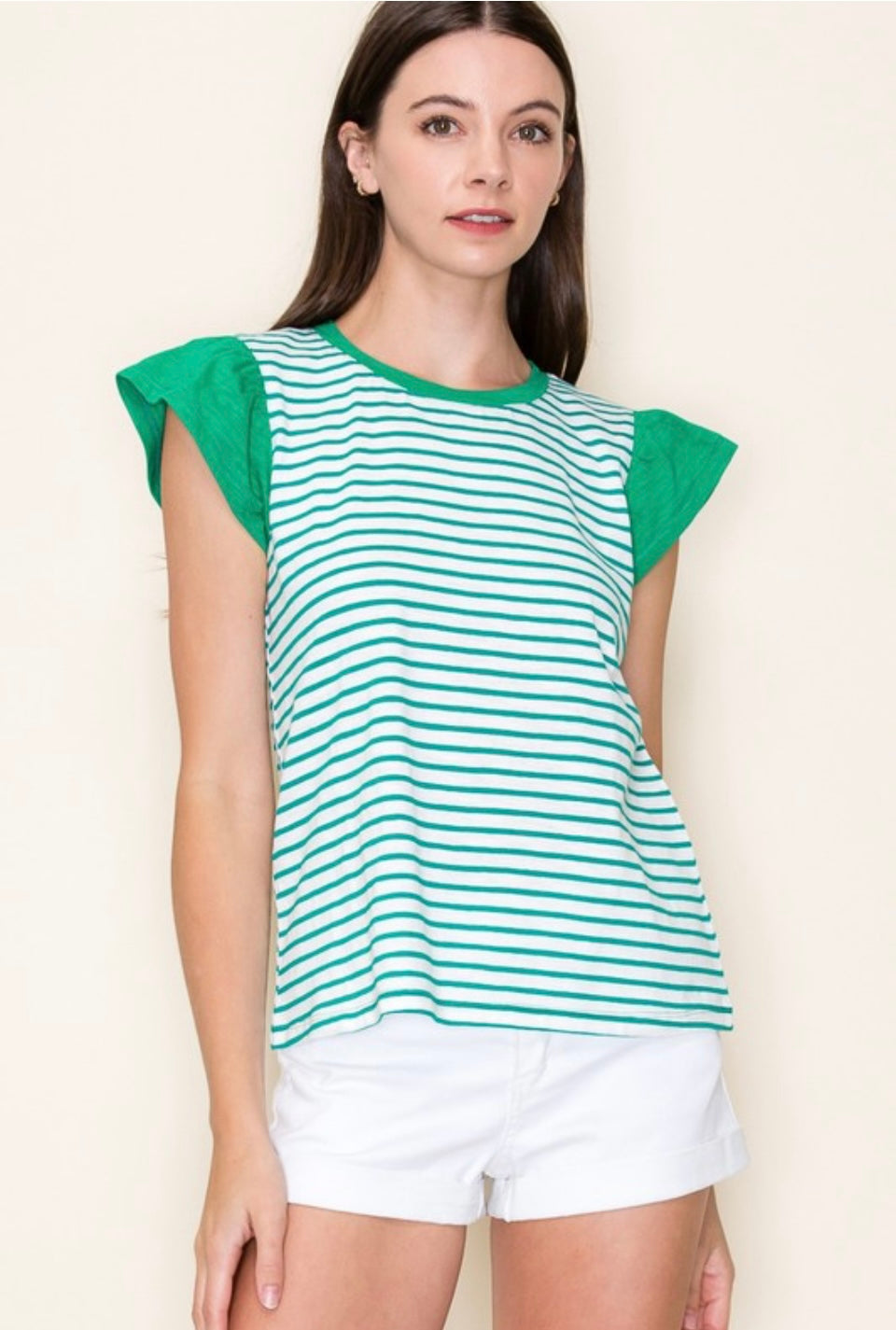 Kelly Green Stripe Top