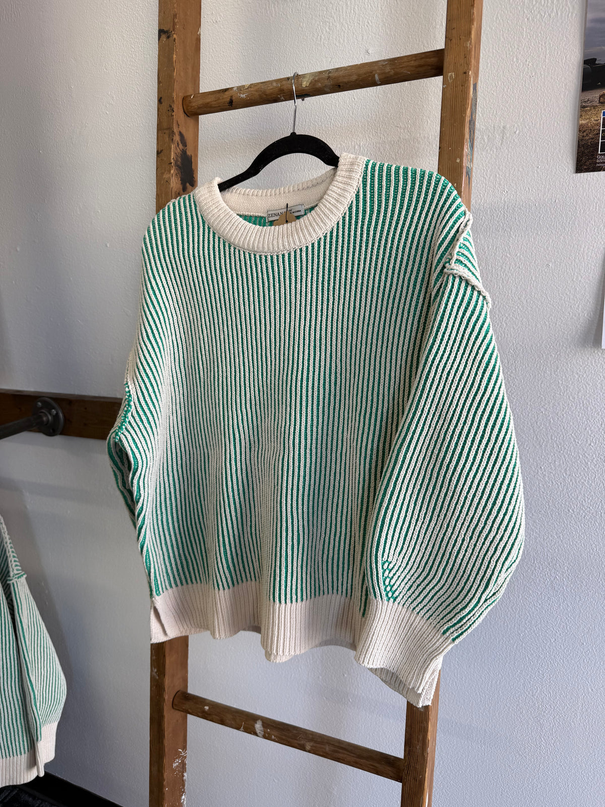 Kelly Green Becky Two Tone Sweater