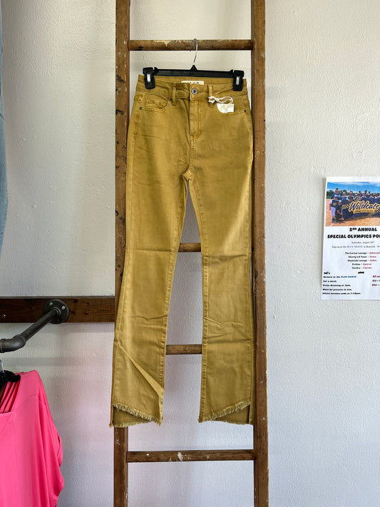 Charlie B Asymmetrical Leg Pant Mustard