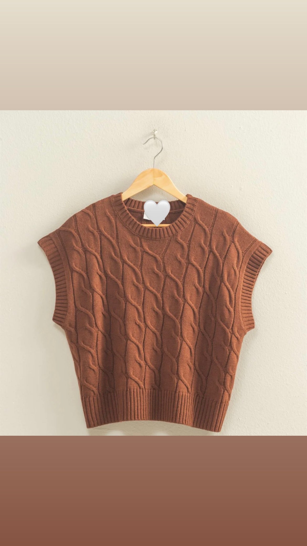 Sleeveless Cable Knit Sweater Vest