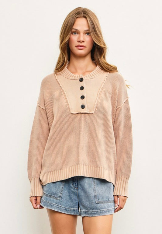 Heavy Weight Button Up Knit Top