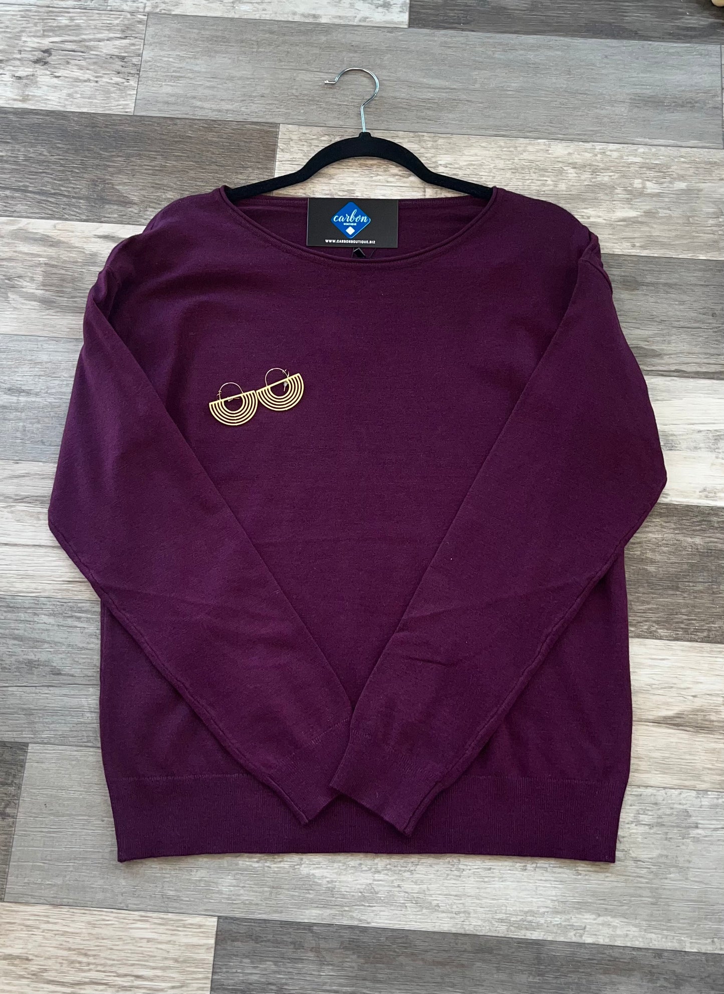 Plum Boat Neck Sweater