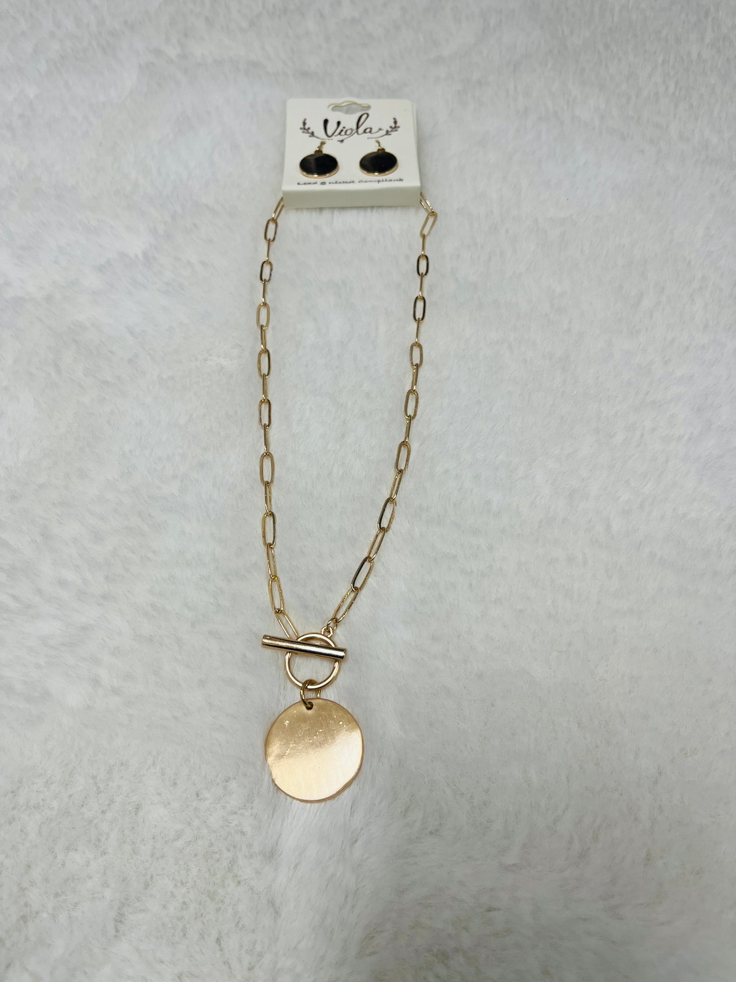 Gold Coin Necklace & Earrings