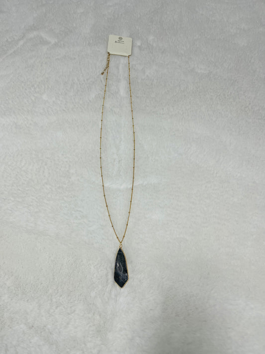 Long Grey & Brown Pendant Necklace