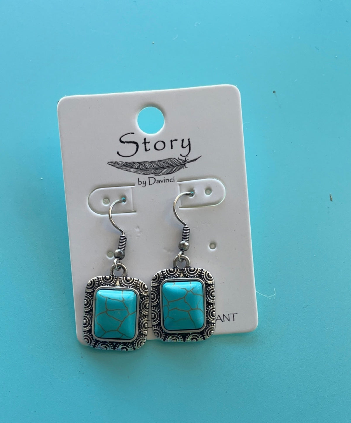 Turquoise Rectangle Dangle