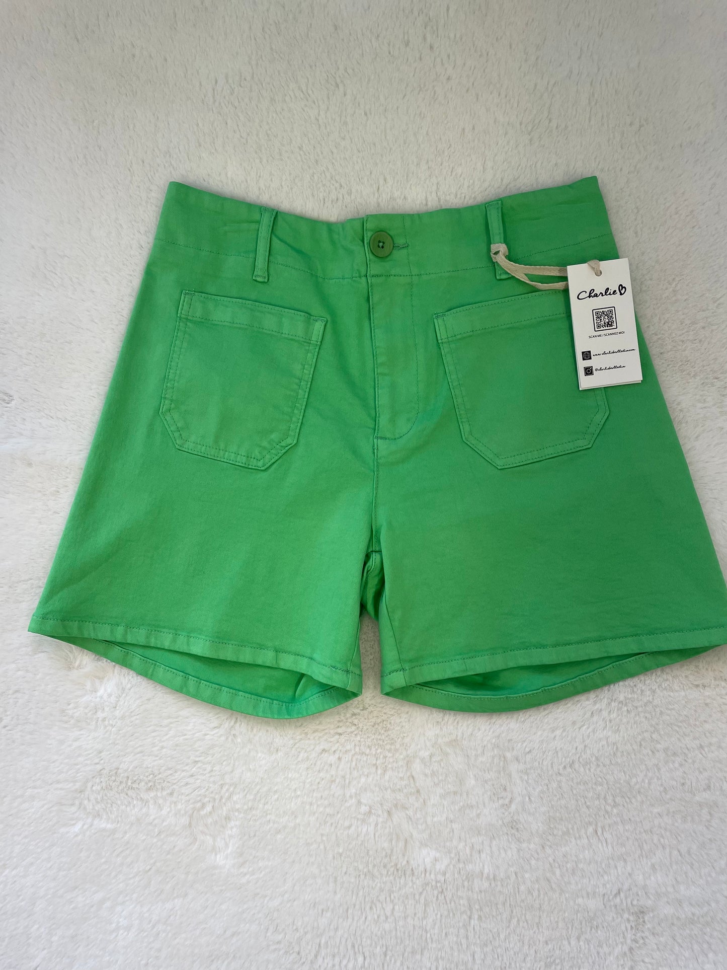 Green Shorts W/ Patch Pocket