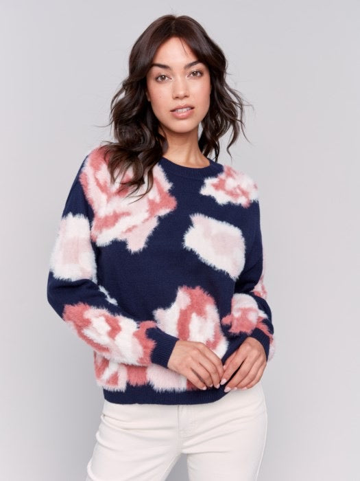 Charlie B  Floral Drop Shoulder Sweater