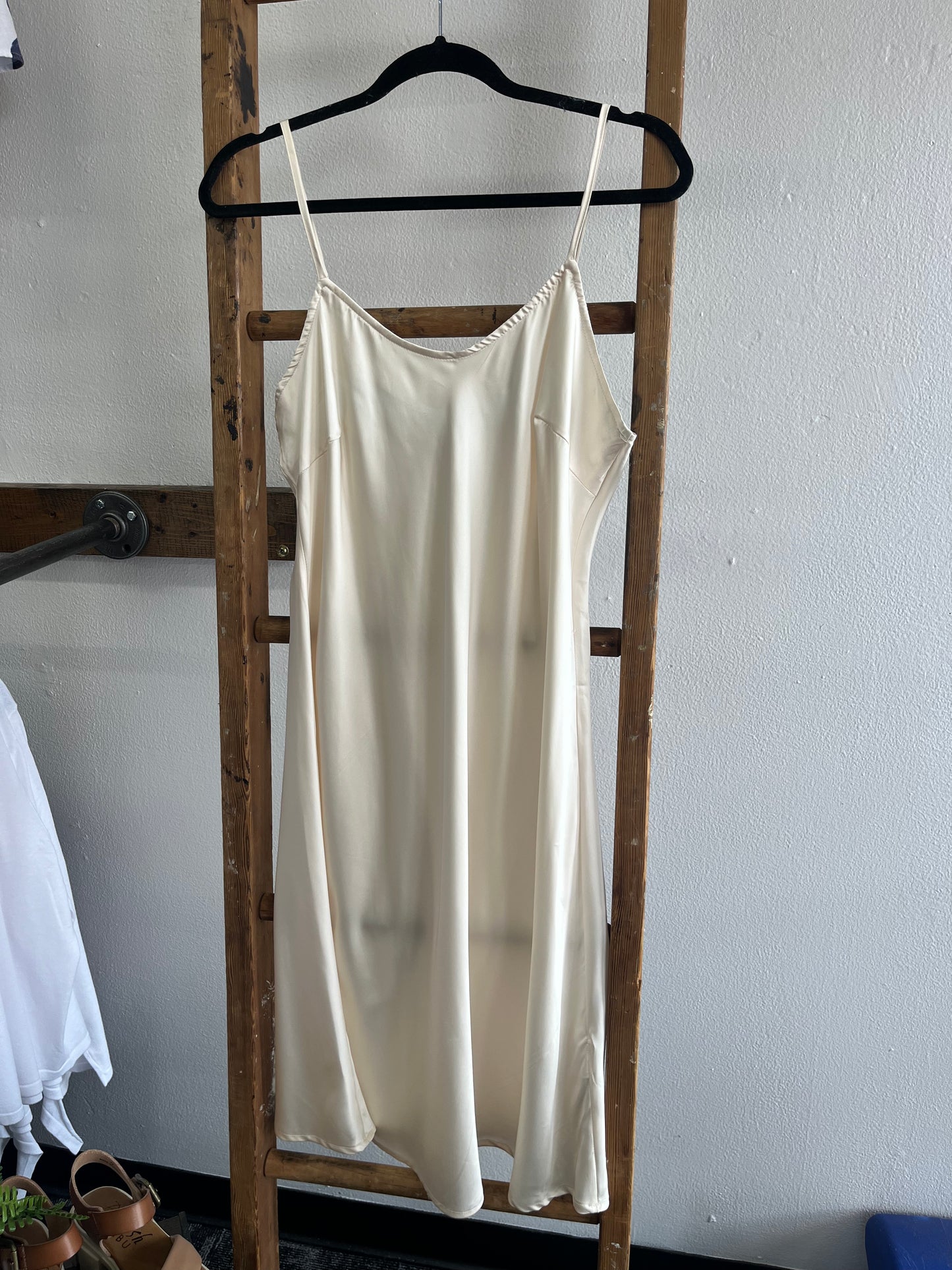 Ivory Satin Slip Dress