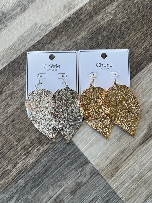 Large Leaf Dangle Earring