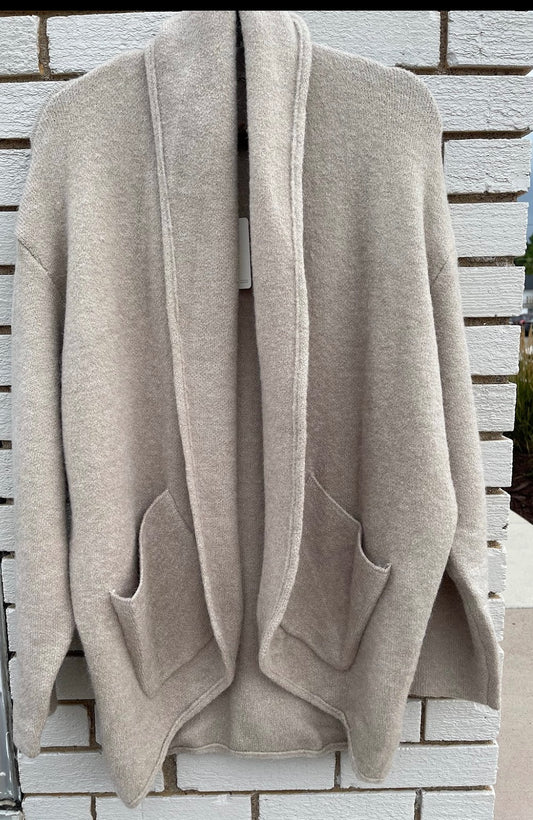 Oversized Shaw/Collar Cardigan W/ Pockets